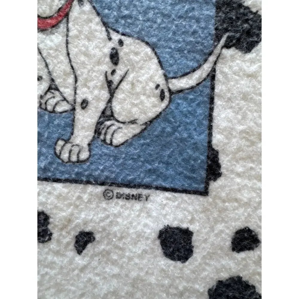 Vintage 90s Disney 101 Dalmatians Beacon USA Satin Trim Blanket 73x86